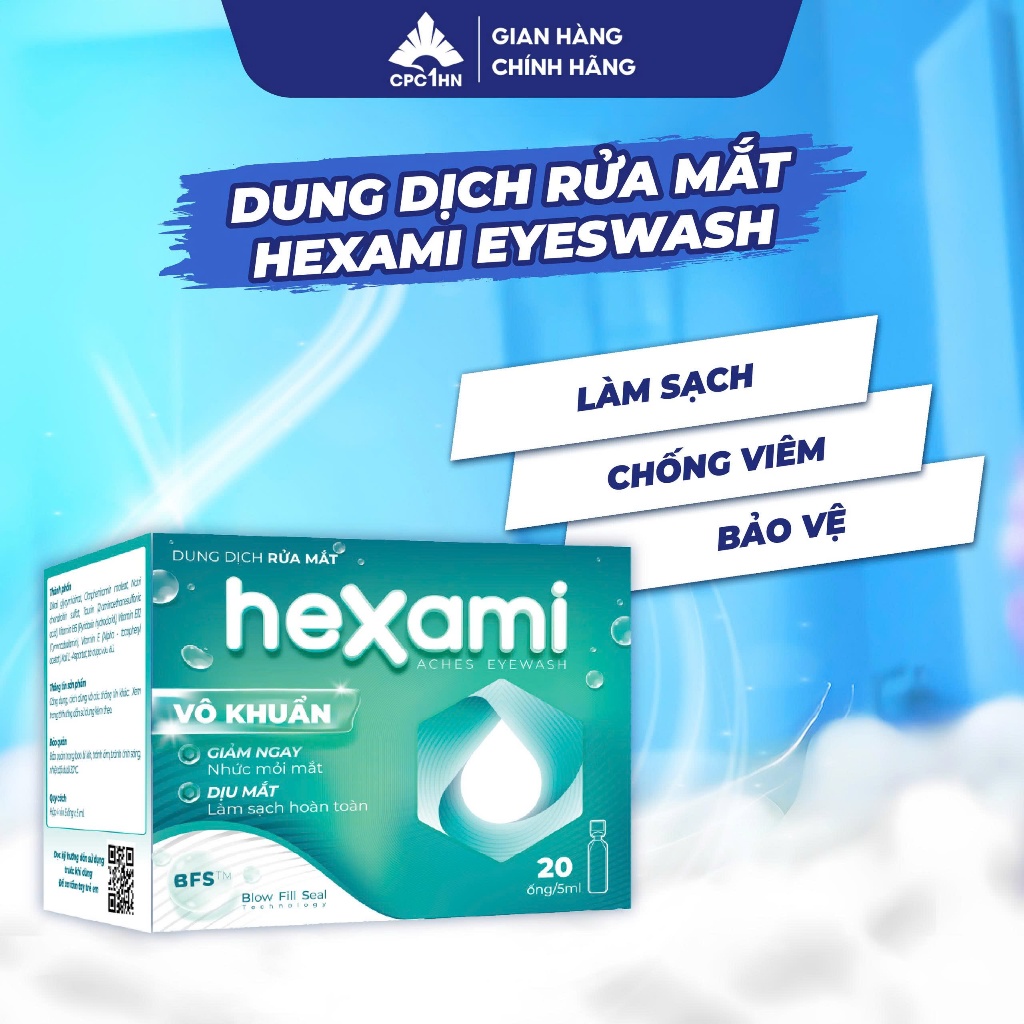 Nước Rửa Mắt Hexami Aches Eyewash Làm Sạch, Giảm Khô Mỏi Và Dưỡng Ẩm Cho Mắt Không Chất Bảo Quản