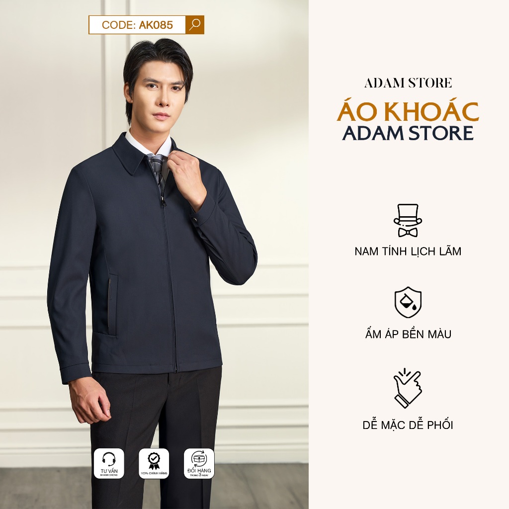 ÁO KHOÁC NAM THU ĐÔNG ADAM STORE MÀU XANH AK085 NAM TÍNH