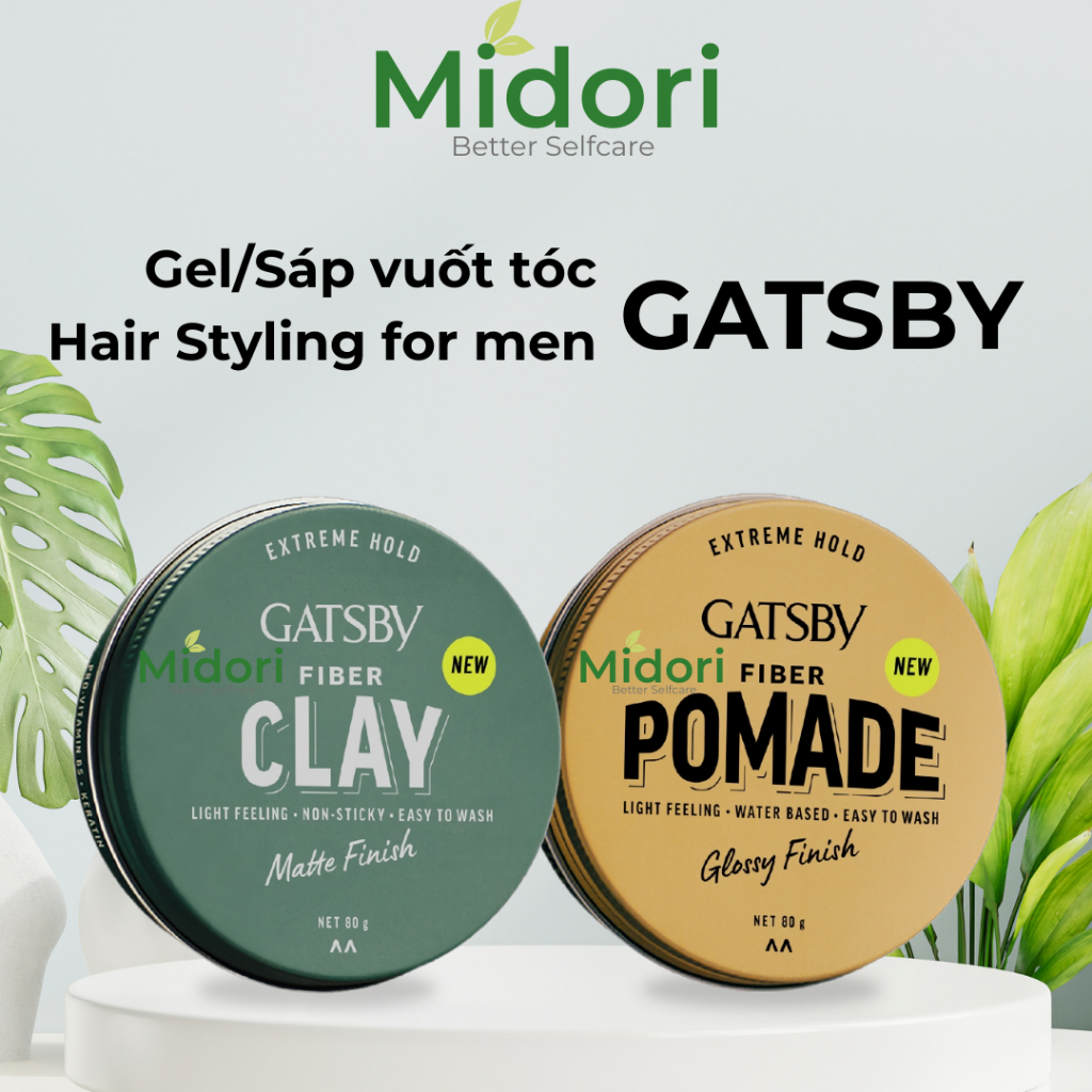 [NK Indonesia] Sáp vuốt tóc nam Gatsby Styling Fiber Clay | Fiber Pomade giữ nếp và tạo kiểu tự nhiê