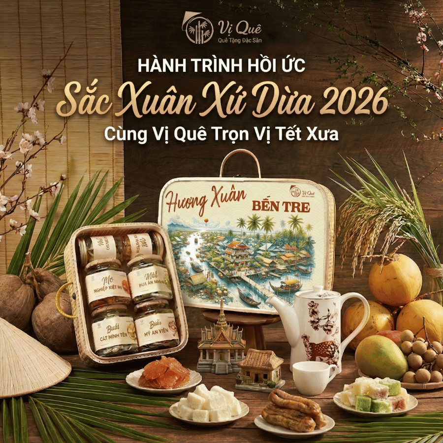 Giỏ quà tết 2026 - Vị Quê -SẮC XUÂN XỨ DỪA-duoc-ban-tai-Vị Quê - Quà Tặng Đặc Sản