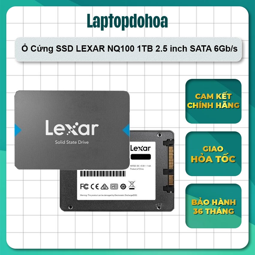 Ổ Cứng SSD LEXAR NQ100 dung lượng 1TB 2.5 inch SATA 6Gb/s - Bảo hành 36 tháng chính hãng