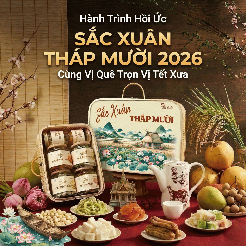 Giỏ quà tết 2026 - Vị Quê -SẮC XUÂN THÁP MƯỜI-duoc-ban-tai-Vị Quê - Quà Tặng Đặc Sản
