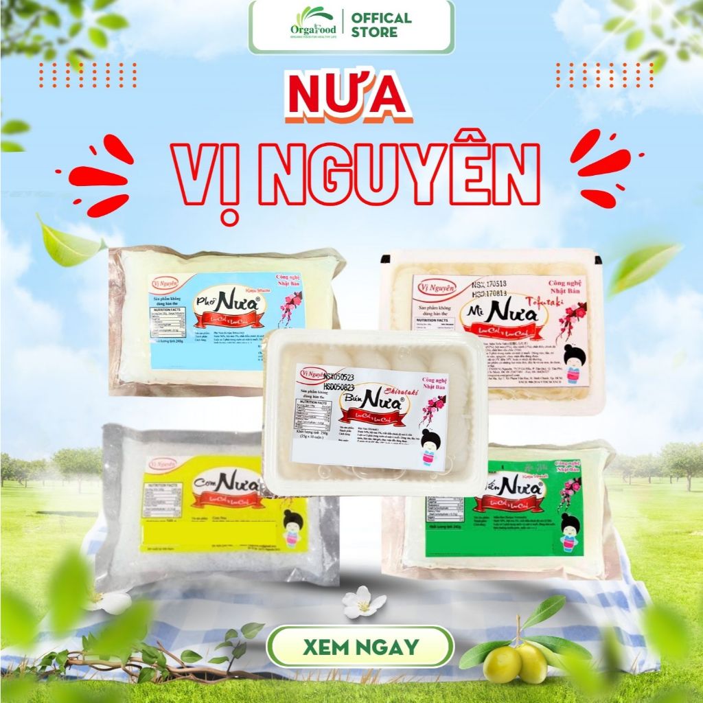 Bún nưa, Cơm,  Mì, Phở, Miến Nưa 240g Vị Nguyên Ít Calo, Ănn Kiêng, Keto, Healthy, Dai Ngon