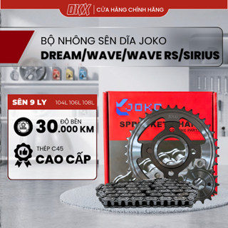  Bộ Nhông Sên Dĩa JOKO Cho Xe Dream Wave Wave RS Sirius Xích 9 Ly 104L 106L 108L 