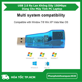 USB Ra Lan 2.0 Không Dây 150Mbps Cắm Vào Là Dùng Cho Máy Tính PC Laptop – USB Ra Lan 2.0 Dạng Thường