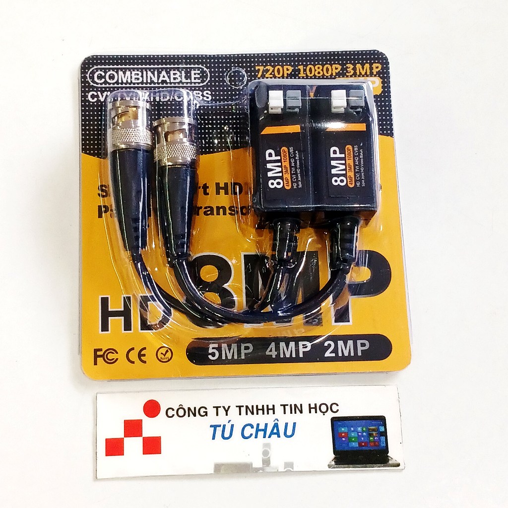 Video Balun Camera Full HD 8Mp / Loại khóa gài (Vĩ Vàng 8MP)