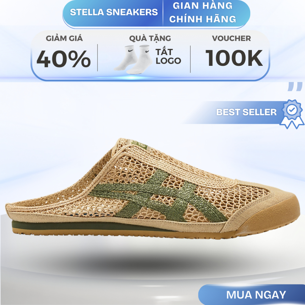 [Best Quality]Sục nam nữ_ Onitsuka Tiger Mexico 66 Sabot Full Box, Chuẩn Best Quality - STELL