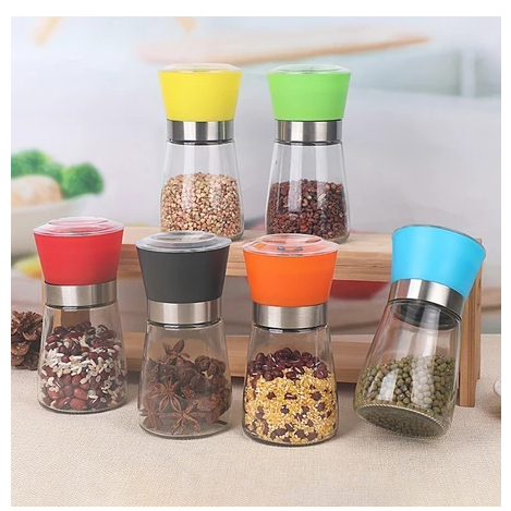 Dụng Cụ Xay Tiêu Cầm Tay, Lọ xay tiêu thủy tinh, lọ xay gia vị đa năng tiện dụng, nhỏ gọn
