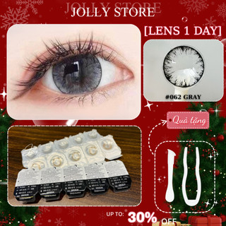   1 DAY  Lens Kính áp tròng 062 Gray Lens 1 ngày LUNA EYES giãn to 14.5mm JOLLY 