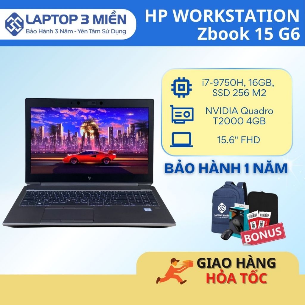 Laptop HP ZBook 15 G6 – Máy Trạm T2000 – Chọn Xeon E-2286M / i7-9850H – Hiệu Năng Cao Cho Đồ Họa & 3