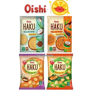  Bánh Gạo Nướng HAKU Oishi Vị Dừa  & Vị Mè Sấy Giòn  Cá Hồi 138gr 