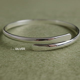 Vòng Tay Bạc 925 Trơn Bangle Cao Cấp, Khắc Tên Theo Yêu Cầu, Thiết Kế Unisex, Cặp Đôi | Le’SILVER