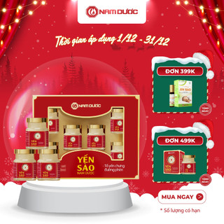   SET QUÀ TẶNG  Set 6 lọ x 70ml Yến sào Nam Dược- tổ yến chưng đường phèn có túi xách kèm theo 