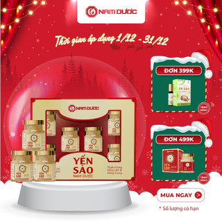   SET QUÀ TẶNG  Set 6 lọ x 70ml Yến sào Nam Dược tổ yến chưng hồng sâm và đông trùng có túi xách kèm theo 