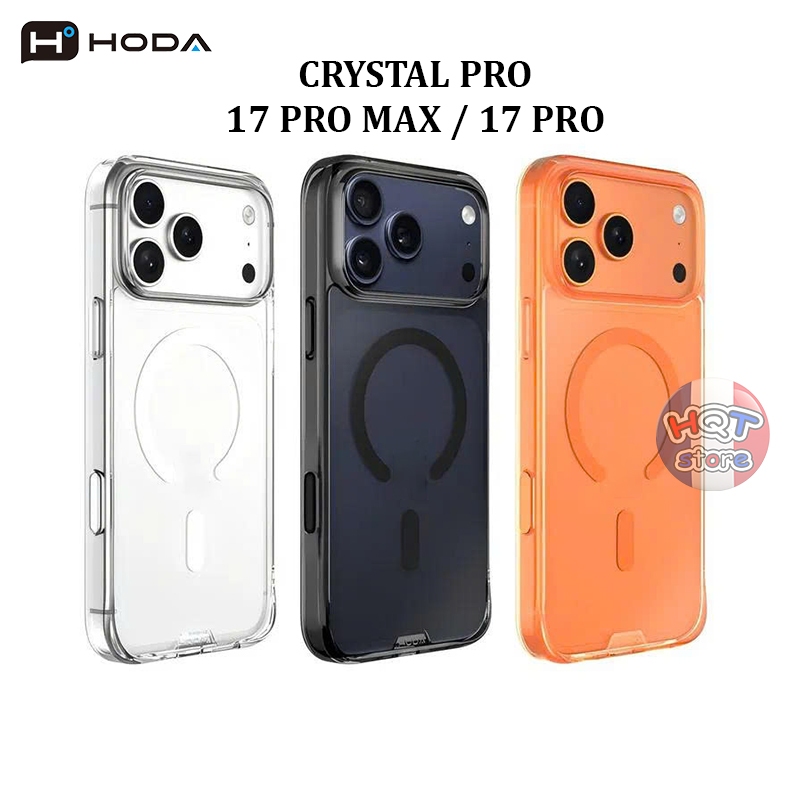 Ốp lưng kính cường lực HODA Crystal Pro Case IP 17 Pro Max / 17 Pro / Air chính hãng