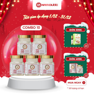   COMBO 10 HỘP  Yến sào Nam Dược chưng không đường   đường kiêng  hộp 1 lọ 70ml 