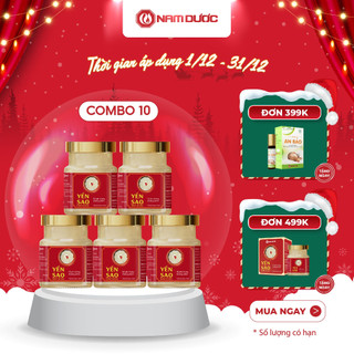   COMBO 10 hộp  Yến sào Nam Dược tổ yến chưng đường phèn  hộp 1 lọ 70ml 
