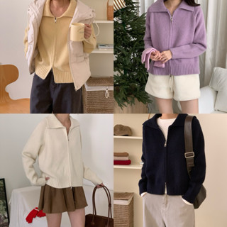  NUTCLOSET - Áo len kéo khoá cổ bẻ 830_A2431 