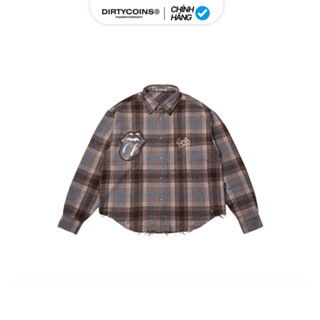   DCxRS  Áo Khoác DirtyCoins Flannel Western Rivet Brown 