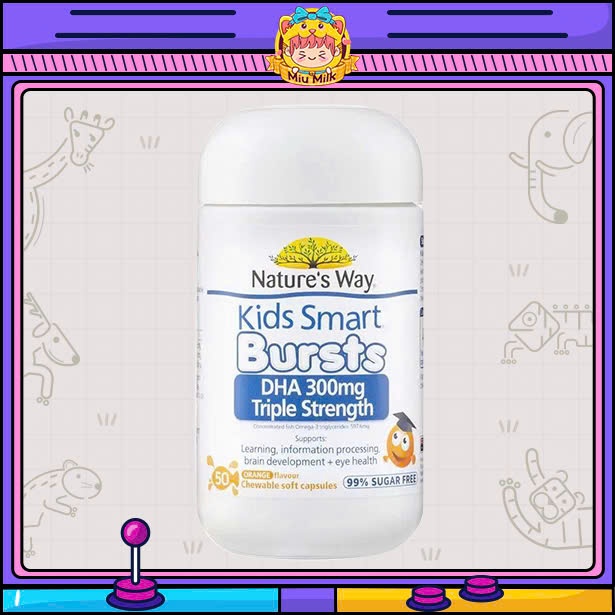 MIUMILK - DHA Nature's Way Kids Smart DHA 300mg Triple Strength 50 viên chứa hàm lượng DHA cao