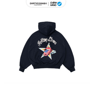   DCxRS  Áo Khoác DirtyCoins Hoodie Zip Up US Tongue Navy 