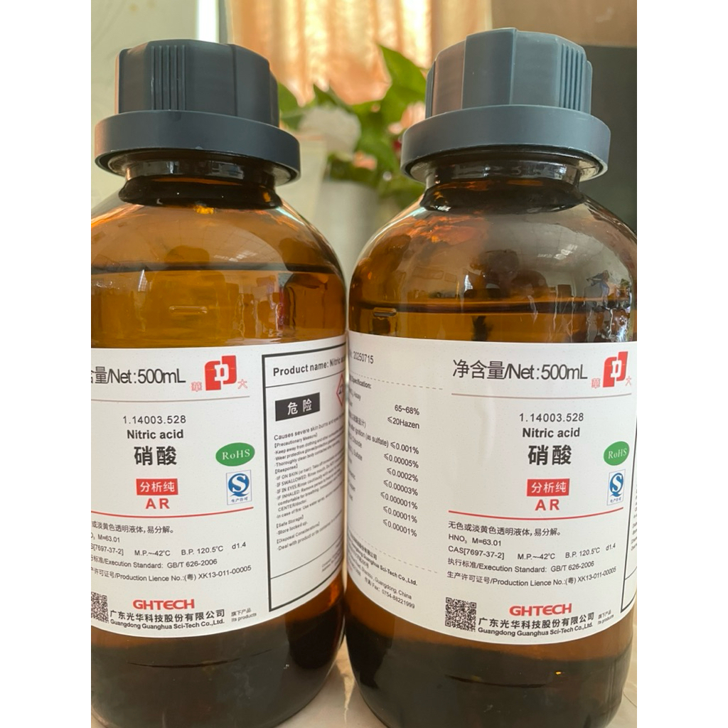 Nitric acid HNO3 68% - Trung Quốc VT0,5L (Liên hệ để có giá sỉ)