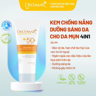  Kem chống nắng kiềm dầu cho da mụn nâng tone Suncream Decumar THC SPF 50+ PA+++ chính hãng chống trôi - THC01 