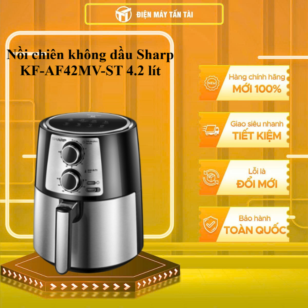 KF-AF42MV-ST - Nồi chiên không dầu Sharp KF-AF42MV-ST 4.2 lít - GIAO TOÀN QUỐC