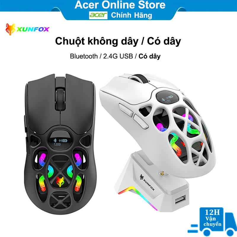 Chuột Không Dây Bluetooth Chuyên Gaming Xunfox H16 Pro Chip Khủng PAW3311 Pollingrate 1Khz
