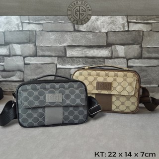  Túi đeo chéo cao cấp TDC128.01 Da họa tiết sang trọng dây lụa dầy dặn móc khóa hợp kim. 