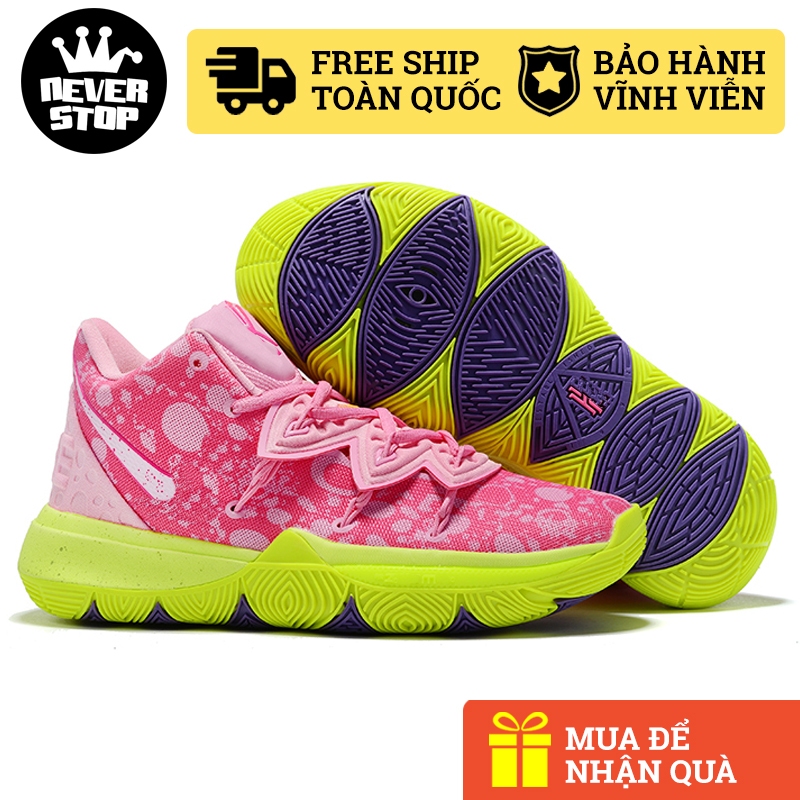 Giày bóng rổ cổ cao KYRIE 5 PATRICK STAR hồng xanh bản đẹp chuyên chơi indoor outdoor chất lượng tốt