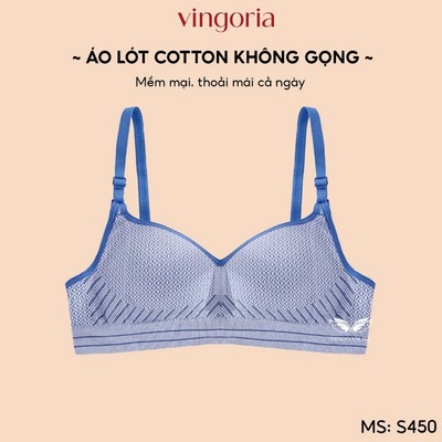 Áo lót không gọng đệm mỏng VINGO/VINGORIA chất cotton mềm mại thoáng khí S450
