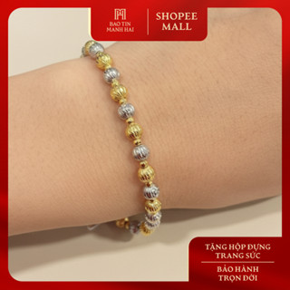  Lắc tay vàng 10K Bảo Tín Mạnh Hải thiết kế bi phay 2 màu PYLTV10KD0-510005 