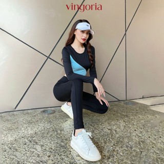  Set đồ thể thao 2 món tập gym yoga gồm áo thun quần dài thời trang cao cấp cho nữ F025 VINGORIA 