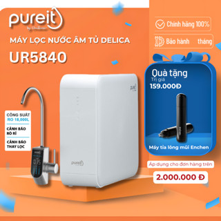 [Miễn phí lắp đặt - BH 2 năm] Máy lọc nước âm tủ bếp Unilever Pureit Delica UR5840, lõi RO cực đại
