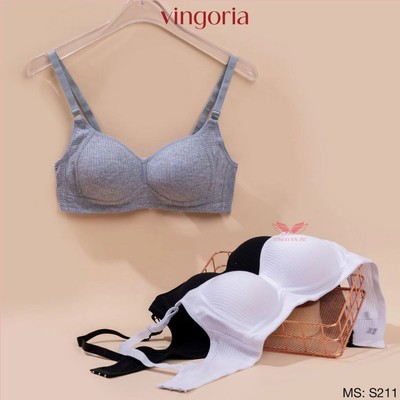 Combo 2 áo ngực cotton không gọng nữ mút mỏng 0.6cm VINGO/VINGORIA S473