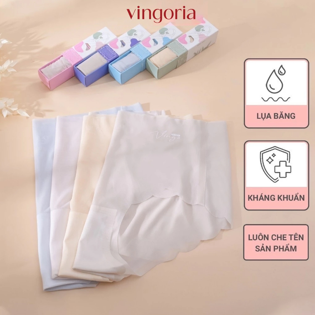 Combo 4 quần lót thỏi son lụa băng tàng hình mát lạnh kháng khuẩn VINGO/VINGORIA CB90