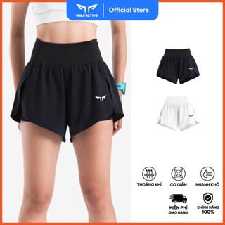  Quần 2 Lớp Chạy Bộ Nữ Wolf Fly W270 Quần Chạy Siêu Nhẹ Xẻ Tà Thoải Mái Bứt Tốc 