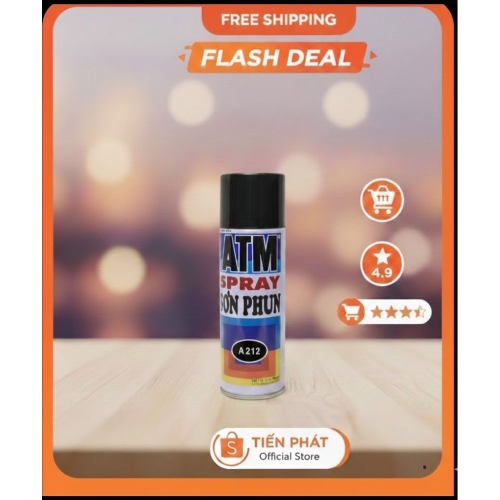 Sơn xịt ATM màu đen A210, A212