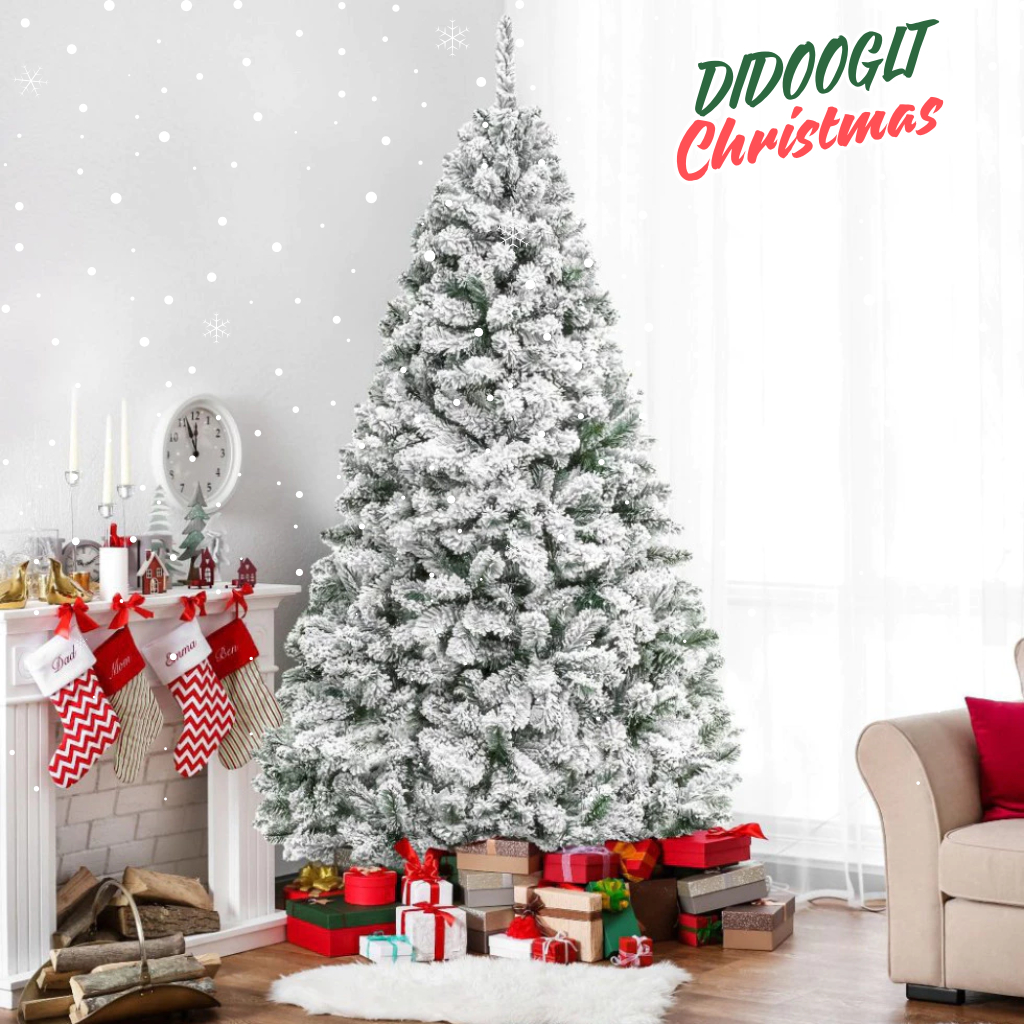 Cây Thông Noel 1m5, 1m8, 2m1 Tán Dày Full Phụ Kiện - Cây Thông Phủ Tuyết Trang Trí Noel