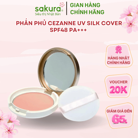 Phấn phủ Cezanne UV Silk Cover SPF48 PA+++ – che phủ lỗ chân lông, bảo vệ da Menard - Hàng Nhật