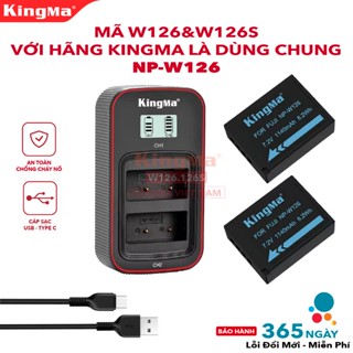 [ Hoả Tốc ] Bộ 2 Pin + 1 Dock Sạc Đôi NP-W126/126S Chính Hãng KingMa. Dung Lượng 1140mAh. Bảo Hành 12 Tháng