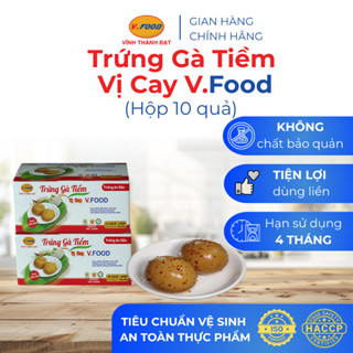  Trứng gà tiềm Vị Cay ăn liền V.Food Hộp 10 quả 