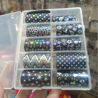 Set giấy foil trang trí móng (dài 10cm mỗi tấm)