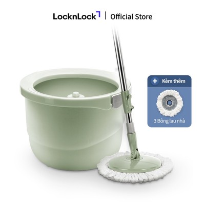 Bộ cây lau nhà xoay Lock&Lock Mini spin mop màu xanh mint ETM498MITS2 thiết kế gọn nhẹ, kèm bông lau thay thế