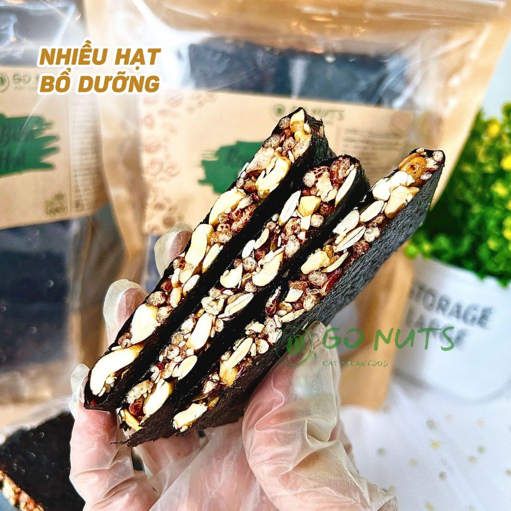 Rong biển kẹp hạt GO NUTS túi 250g, không đường hỗ trợ ăn kiêng giảm cân bánh ngũ cốc dinh dưỡng | BigBuy360 - bigbuy360.vn