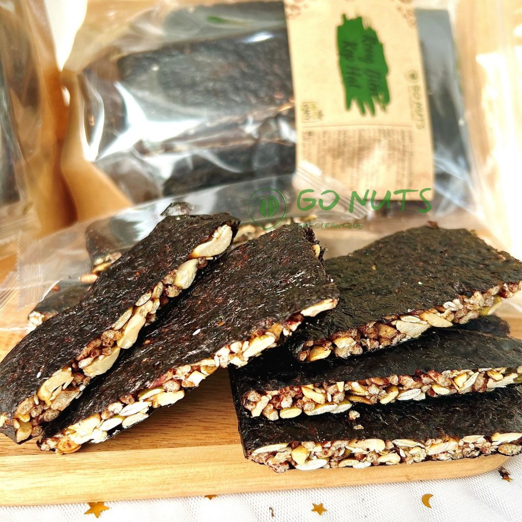 Rong biển kẹp hạt GO NUTS túi 250g, không đường hỗ trợ ăn kiêng giảm cân bánh ngũ cốc dinh dưỡng | BigBuy360 - bigbuy360.vn