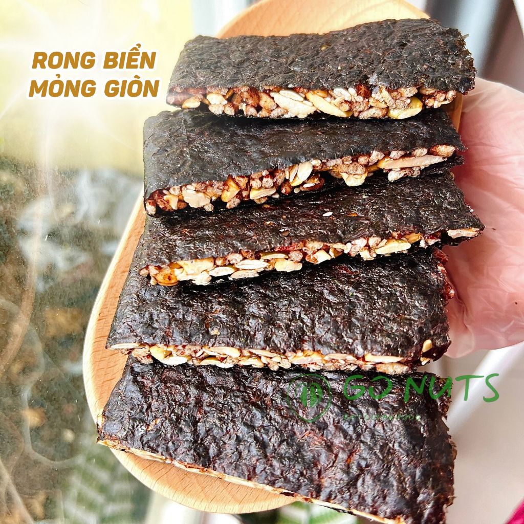 Rong biển kẹp hạt GO NUTS túi 250g, không đường hỗ trợ ăn kiêng giảm cân bánh ngũ cốc dinh dưỡng | BigBuy360 - bigbuy360.vn