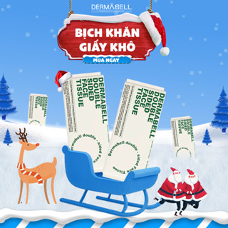  Khăn Mặt Khô Dùng Một Lần DERMABELL Double Sided Face Tissue - 40 Tờ Gói 