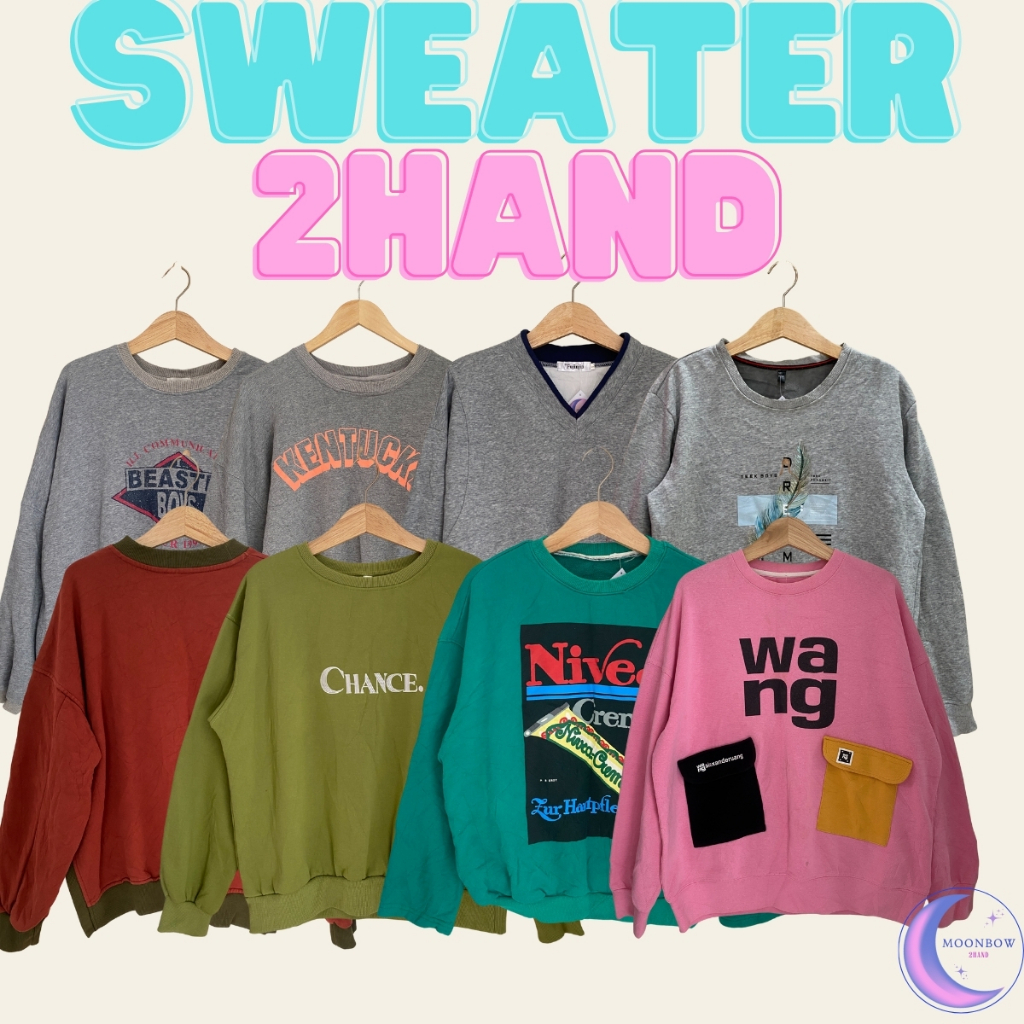 – Moonbow 2hand | Áo Sweater Unisex 2hand • Form Rộng Vintage • Sweater Nam Nữ • Áo Len Sweater Hàn 